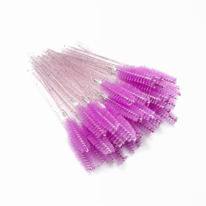 فرچه مژه وابرو بسته 10 عددی رنگ بنفش