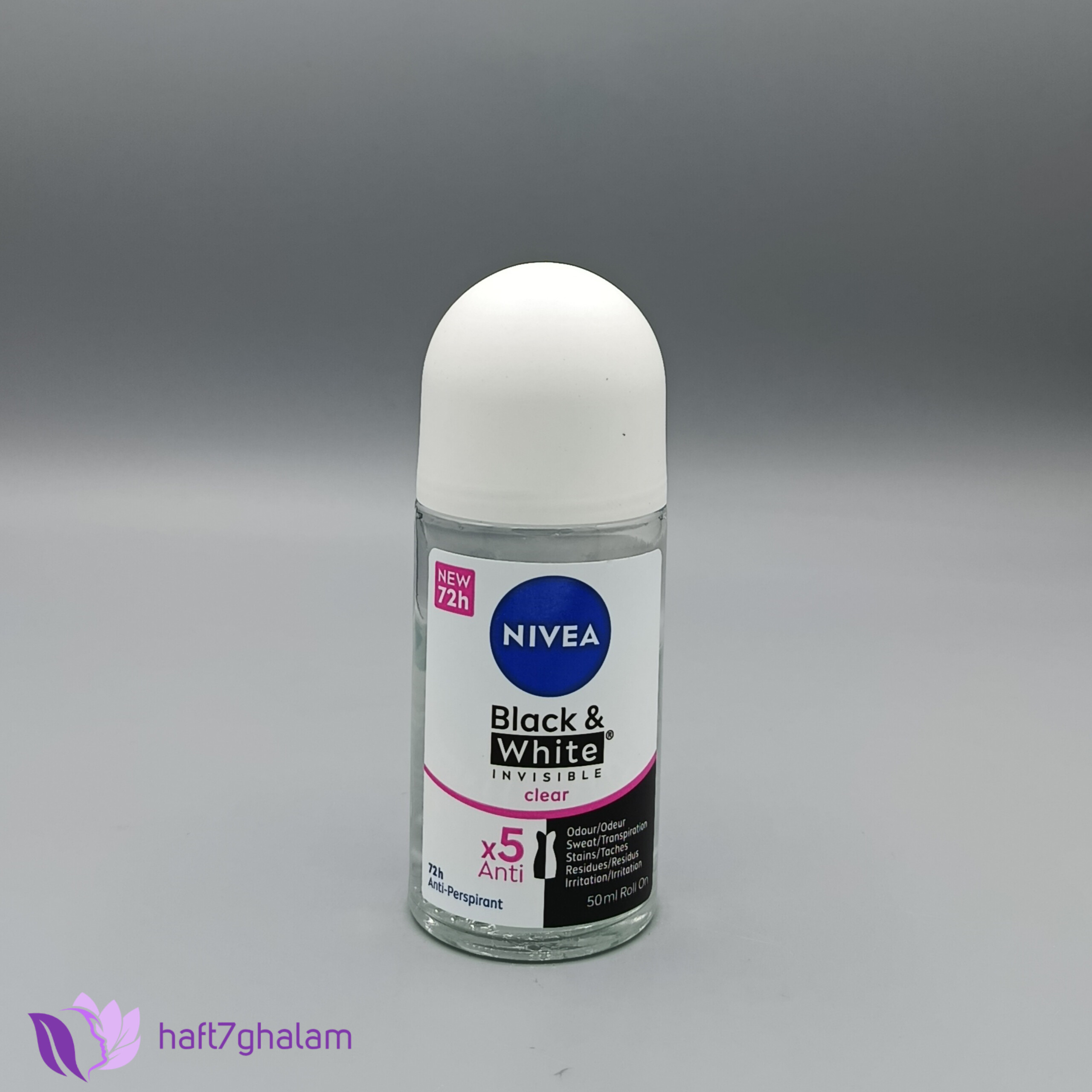 مام رول ضد تعریق نیوآ Black & White Invisible Clear – محافظت ۷۲ ساعته