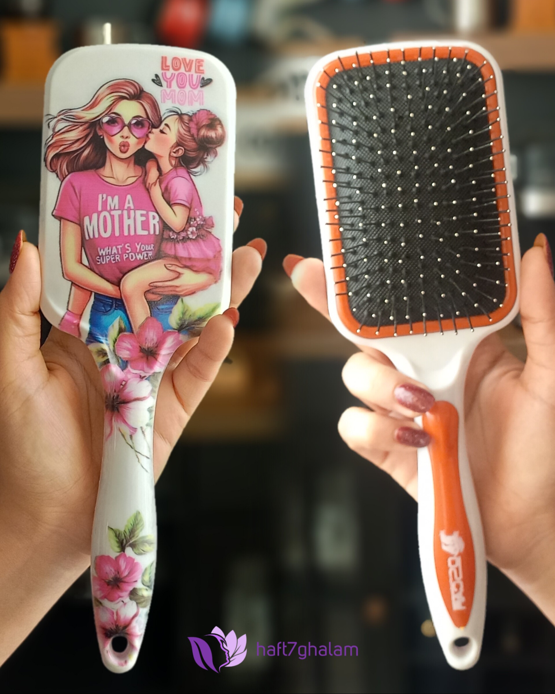 برس مو  اسکار مدل Love you mom