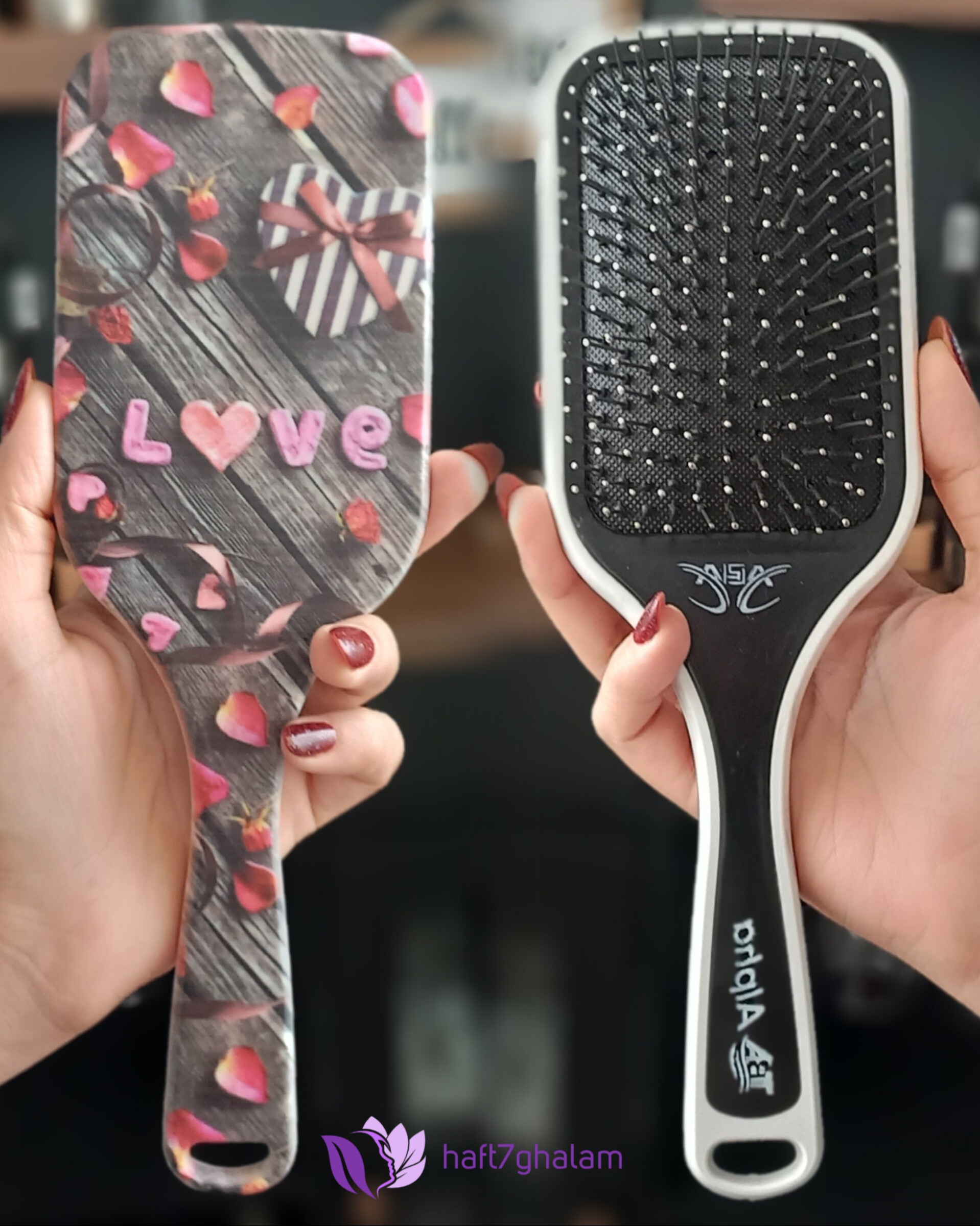 برس مو  آلفا گرافیکی مدلlove